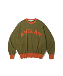 ANGLAN | Applique Washed Sweat Shirt - Khaki(スウェット)