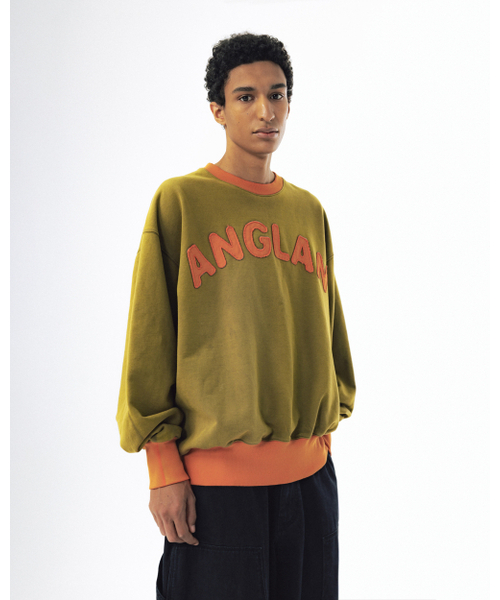 ANGLAN（アングラン）の「Applique Washed Sweat Shirt - Khaki（スウェット・メンズ・その他・2/1）」の4枚目の写真