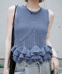 Ameri（アメリ）の「MILT RUFFLE KNIT TOP（ニット/セーター）」