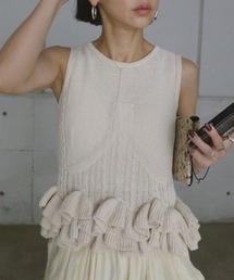 Ameri(�A����)��MILT RUFFLE KNIT TOP(�j�b�g/�Z�[�^�[)