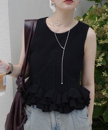 Ameri(�A����)��MILT RUFFLE KNIT TOP(�j�b�g/�Z�[�^�[)