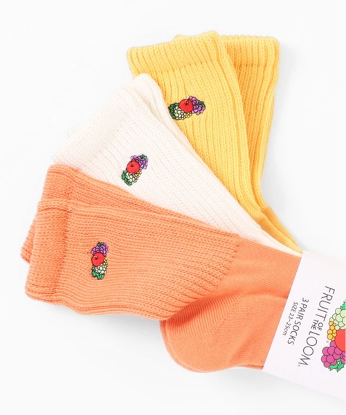 FRUIT OF THE LOOM(フルーツオブザルーム)の「【es】【FRUIT OF THE LOOM】3P 底パイル/リッチェル刺繍1クルーソックス(ソックス/靴下・メンズ・その他・FREE)」の2枚目の写真