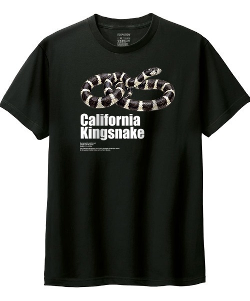 Moftique(モフティック)の「Moftique(モフティック) 半袖Tシャツ カリフォルニアキングスネーク 蛇 爬虫類 ペット アニマル プリント Tシャツ 半袖 トップス カットソー レディース 夏(Tシャツ/カットソー・レディース・ブラック/ホワイト・L/M)」の1枚目の写真
