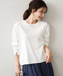 [洗える]レース刺繍ロゴロンT