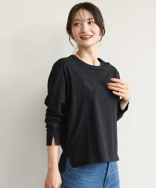 MK MICHEL KLEIN（エムケーミッシェルクラン）の「[洗える]レース刺繍ロゴロンT（Tシャツ/カットソー・レディース・ブラック/ホワイト・38）」の19枚目の写真
