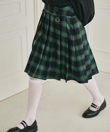layered medium pleats skirt / レイヤード風ミディアムスカート