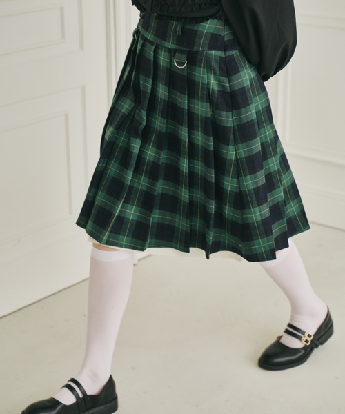 idem(イデム)の「layered medium pleats skirt / レイヤード風ミディアムスカート(スカート・レディース・モカ/ベージュ/グレー/グリーン/ブラック・FREE)」の5枚目の写真