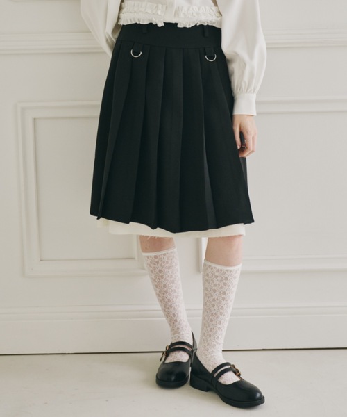 idem(イデム)の「layered medium pleats skirt / レイヤード風ミディアムスカート(スカート・レディース・モカ/ベージュ/グレー/グリーン/ブラック・FREE)」の14枚目の写真