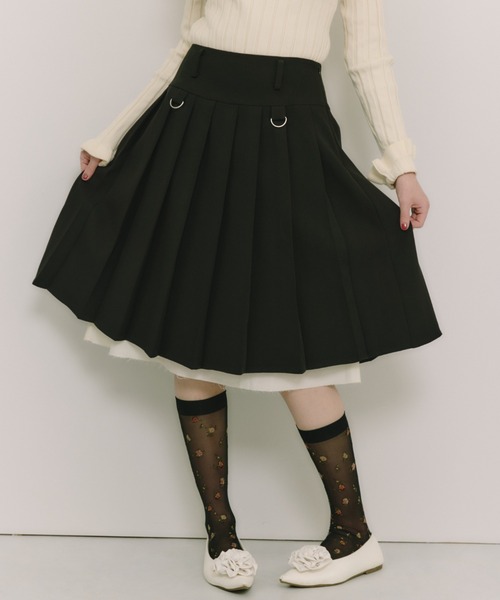 idem(イデム)の「layered medium pleats skirt / レイヤード風ミディアムスカート(スカート・レディース・モカ/ベージュ/グレー/グリーン/ブラック・FREE)」の17枚目の写真