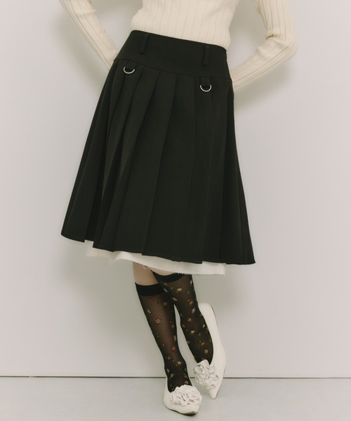 idem(イデム)の「layered medium pleats skirt / レイヤード風ミディアムスカート(スカート・レディース・モカ/ベージュ/グレー/グリーン/ブラック・FREE)」の16枚目の写真