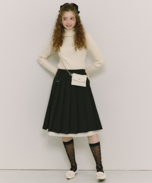 idem(イデム)の「layered medium pleats skirt / レイヤード風ミディアムスカート(スカート・レディース・モカ/ベージュ/グレー/グリーン/ブラック・FREE)」の19枚目の写真