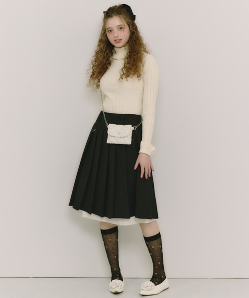 idem(イデム)の「layered medium pleats skirt / レイヤード風ミディアムスカート(スカート・レディース・モカ/ベージュ/グレー/グリーン/ブラック・FREE)」の18枚目の写真
