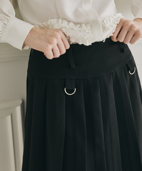 idem(イデム)の「layered medium pleats skirt / レイヤード風ミディアムスカート(スカート・レディース・モカ/ベージュ/グレー/グリーン/ブラック・FREE)」の15枚目の写真