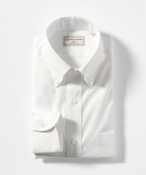 UNITED ARROWS(ユナイテッドアローズ)の「イージーケア AG ロイヤルオックス ボタンダウン シャツ 抗菌防臭(シャツ/ブラウス・メンズ・ホワイト/ライトブルー・37cm/40cm/38cm/42cm/39cm/41cm)」の2枚目の写真
