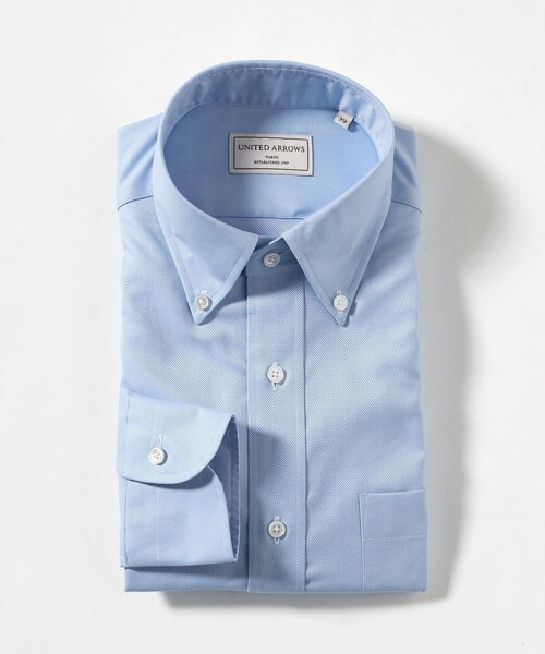 UNITED ARROWS(ユナイテッドアローズ)の「イージーケア AG ロイヤルオックス ボタンダウン シャツ 抗菌防臭(シャツ/ブラウス・メンズ・ホワイト/ライトブルー・37cm/40cm/38cm/42cm/39cm/41cm)」の1枚目の写真