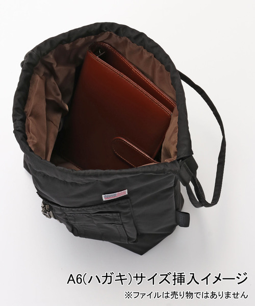 OUTDOOR PRODUCTS(アウトドアプロダクツ)の「追加 MA-1 Drawstring BAG(ショルダーバッグ・レディース・ブラック/ネイビー/カーキ・FREE)」の22枚目の写真