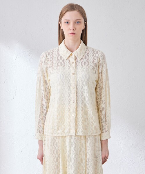 MACKINTOSH LONDON（マッキントッシュ ロンドン）の「ブラッシュドレースブラウス（シャツ/ブラウス・レディース・ホワイト系その他・38/40）」の4枚目の写真