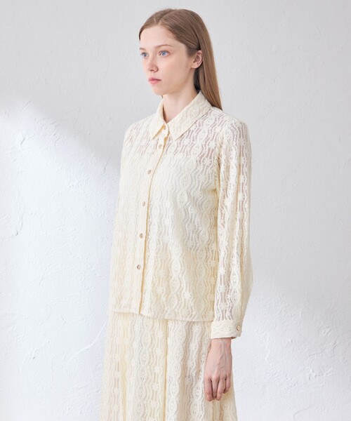 MACKINTOSH LONDON（マッキントッシュ ロンドン）の「ブラッシュドレースブラウス（シャツ/ブラウス・レディース・ホワイト系その他・38/40）」の5枚目の写真
