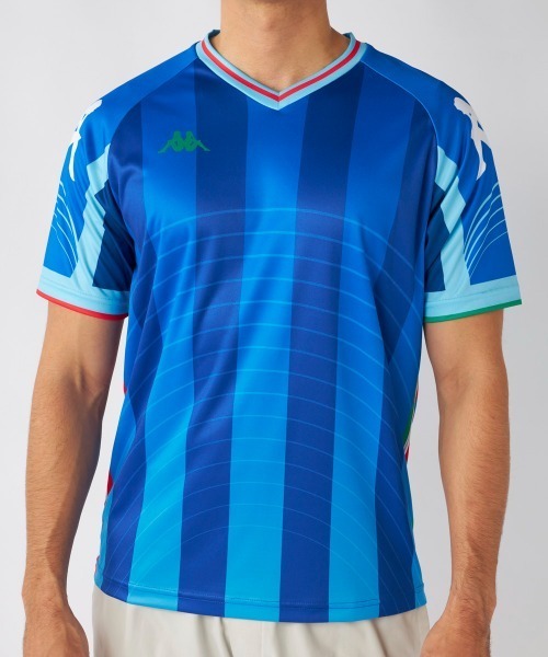 Kappa(カッパ)の「半袖プラクティスシャツ (配色ライン×オミニロゴ)(その他トップス・メンズ・ブラック/ブルー/ライトグレー・X-LARGE/MEDIUM/LARGE)」の5枚目の写真