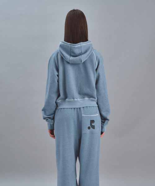 Rest&Recreation(レストアンドレクリエーション)の「PIGMENT HOOD ZIP-UP - SKY BLUE(パーカー・メンズ・その他・LARGE/SMALL)」の4枚目の写真