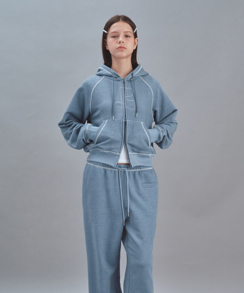 Rest&Recreation(レストアンドレクリエーション)の「PIGMENT HOOD ZIP-UP - SKY BLUE(パーカー・メンズ・その他・LARGE/SMALL)」の5枚目の写真