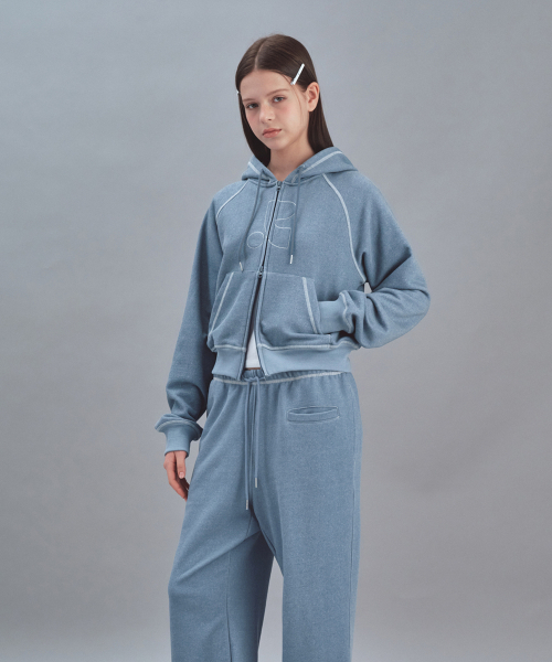 Rest&Recreation(レストアンドレクリエーション)の「PIGMENT HOOD ZIP-UP - SKY BLUE(パーカー・メンズ・その他・LARGE/SMALL)」の6枚目の写真