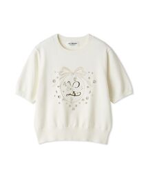 [L.B CANDY STOCK] ビジューエンブロイダリーニットトップ