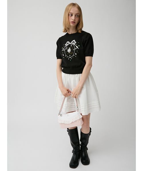 LILY BROWN（リリーブラウン）の「[L.B CANDY STOCK] ビジューエンブロイダリーニットトップ（ニット/セーター・レディース・ブラック/グレー/アイボリー・F）」の17枚目の写真