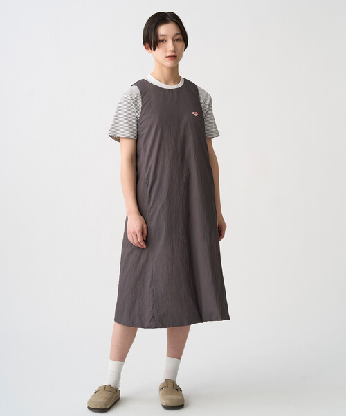 DANTON(ダントン)の「Women's Insulation Nylon Round Neck Dress(ワンピース・レディース・ブラック/チャコール/オリーブ・36)」の5枚目の写真