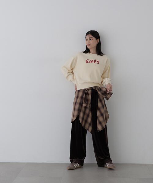 N.(N. Natural Beauty Basic)(エヌエヌナチュラルビューティーベーシック)の「ロゴ刺繍スエット(スウェット・レディース・グレー系その他/ホワイト系その他・FREE)」の15枚目の写真