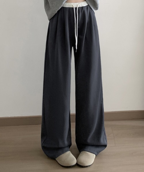 AMAJI（アマジ）の「配色切替 ワイド スウェットパンツ（スウェットパンツ・レディース・ライトグレー/ブラック/ダークグレー/グレー・SMALL/MEDIUM/LARGE/X-LARGE）」の4枚目の写真