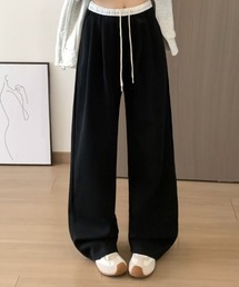 配色切替 ワイド スウェットパンツ