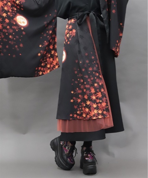 REZEN(リゼン)の「紅葉×月アシメスカート(スカート・メンズ・ローズ/レッドパープル/キャメル・SMALL/MEDIUM)」の1枚目の写真