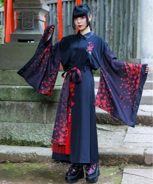 REZEN(リゼン)の「紅葉×月アシメスカート(スカート・メンズ・ローズ/レッドパープル/キャメル・SMALL/MEDIUM)」の3枚目の写真