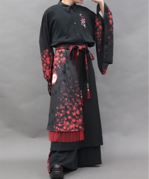 REZEN(リゼン)の「紅葉×月アシメスカート(スカート・メンズ・ローズ/レッドパープル/キャメル・SMALL/MEDIUM)」の7枚目の写真