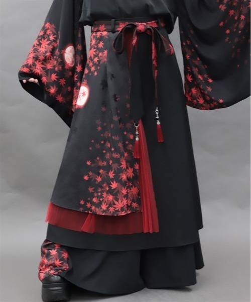REZEN(リゼン)の「紅葉×月アシメスカート(スカート・メンズ・ローズ/レッドパープル/キャメル・SMALL/MEDIUM)」の9枚目の写真