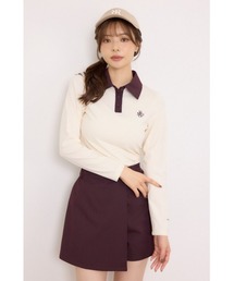 【RIENDA GOLF】ポロカラーカットトップス 秋服 冬服