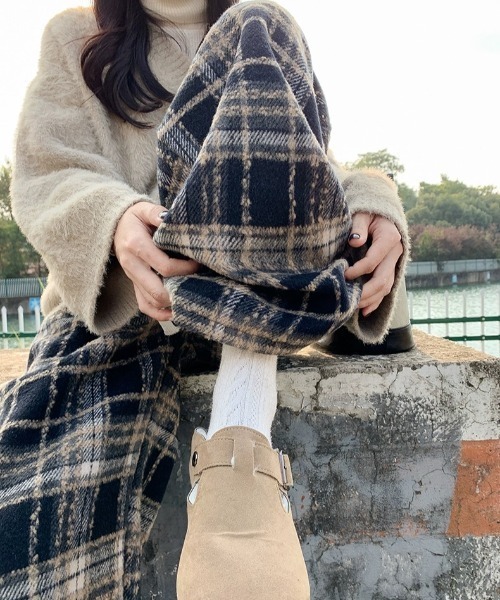 Teem Store(チームストア)の「チェック柄ドロスト ルーズワイドイージーパンツ(その他パンツ・レディース・ネイビー/ブラウン・M)」の16枚目の写真