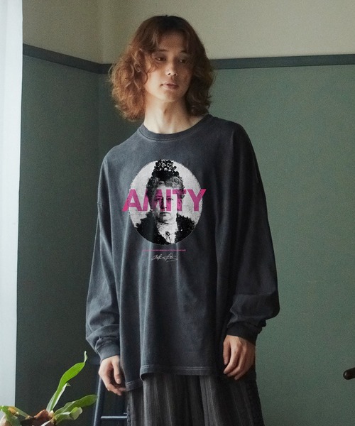 STOF（ストフ）の「PIGMENT-DYED L/S TEE（AMITY）（Tシャツ/カットソー・メンズ・ホワイト/ブラック/ベージュ・L/M/S）」の2枚目の写真