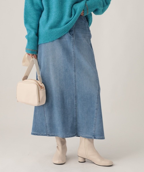Elura(エルーラ)の「あったかデニムスカート<裏起毛>/1079322(スカート・レディース・ライトブルー/ブラック/ブルー・FREE)」の3枚目の写真