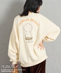 [PEANUTS×JEANS FACTORY/ピーナッツ×ジーンズ ファクトリー] チャーリー・ブラウン / サガラ刺繍クルーネックスウェット