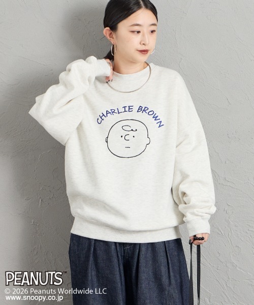 PEANUTS（ピーナッツ）の「[PEANUTS×JEANS FACTORY/ピーナッツ×ジーンズ ファクトリー] チャーリー・ブラウン / サガラ刺繍クルーネックスウェット（スウェット・レディース・オフホワイト/グレー/ブラック・S/L/M）」の18枚目の写真