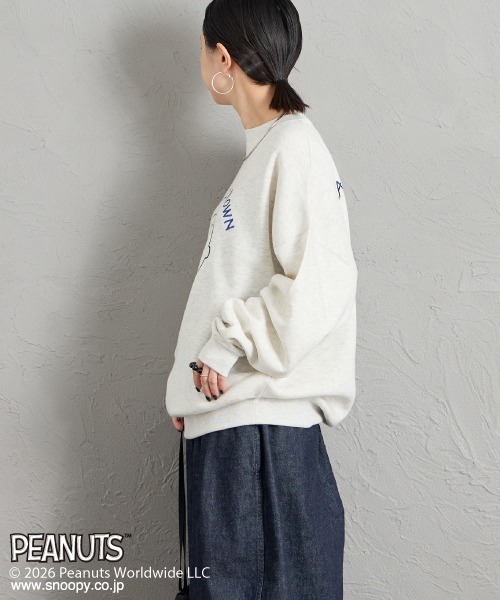 PEANUTS（ピーナッツ）の「[PEANUTS×JEANS FACTORY/ピーナッツ×ジーンズ ファクトリー] チャーリー・ブラウン / サガラ刺繍クルーネックスウェット（スウェット・レディース・オフホワイト/グレー/ブラック・S/L/M）」の19枚目の写真