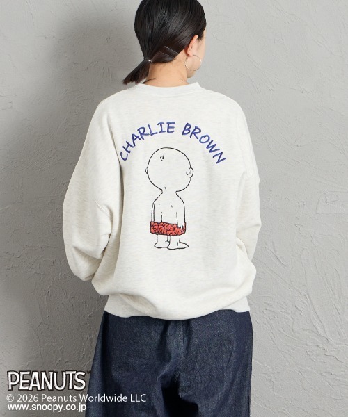 PEANUTS（ピーナッツ）の「[PEANUTS×JEANS FACTORY/ピーナッツ×ジーンズ ファクトリー] チャーリー・ブラウン / サガラ刺繍クルーネックスウェット（スウェット・レディース・オフホワイト/グレー/ブラック・S/L/M）」の20枚目の写真