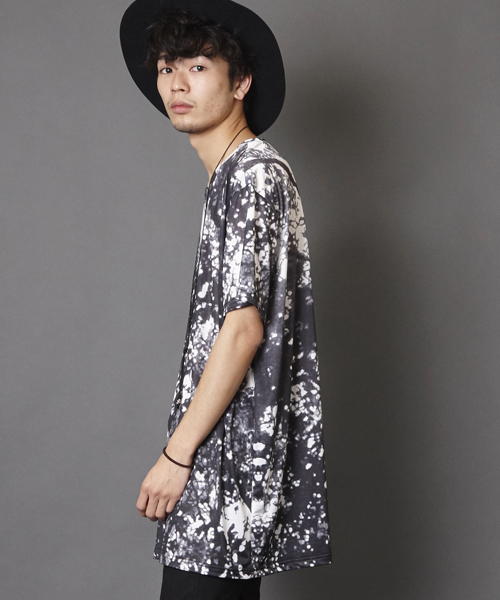 総柄グラフィック ビッグシルエットカットソー ビッグシルエットドロップショルダーTシャツ ビッグTシャツ 総柄グラフィック ビッグシルエットカットソー ビッグシルエットドロップショルダーTシャツ ビッグTシャツ