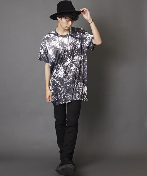 総柄グラフィック ビッグシルエットカットソー ビッグシルエットドロップショルダーTシャツ ビッグTシャツ 総柄グラフィック ビッグシルエットカットソー ビッグシルエットドロップショルダーTシャツ ビッグTシャツ