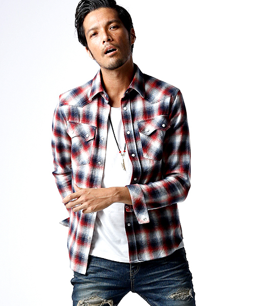 JACKROSE（ジャックローズ）の「フラップライトネルチェックWTシャツ（シャツ/ブラウス・メンズ・グリーン/レッド・L/M）」の2枚目の写真