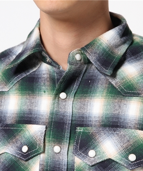 JACKROSE（ジャックローズ）の「フラップライトネルチェックWTシャツ（シャツ/ブラウス・メンズ・グリーン/レッド・L/M）」の5枚目の写真