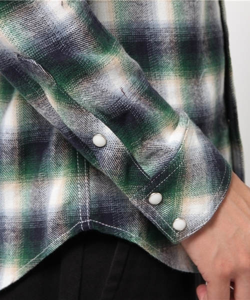 JACKROSE（ジャックローズ）の「フラップライトネルチェックWTシャツ（シャツ/ブラウス・メンズ・グリーン/レッド・L/M）」の6枚目の写真