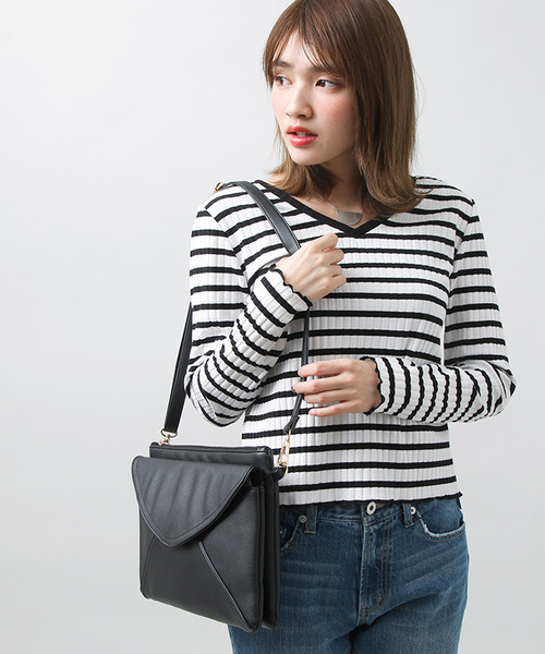 WEGO(ウィゴー)の「WEGO/2WAYレターポケットクラッチバッグ(クラッチバッグ・レディース・ホワイト/ブラック/インディゴブルー・FREE)」の12枚目の写真